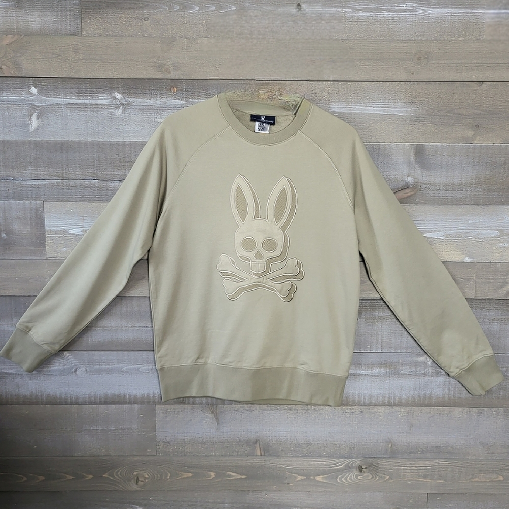 NWT Psycho Bunny Men's Cray Wet Sand Classic French Terry Crewneck Sweat…